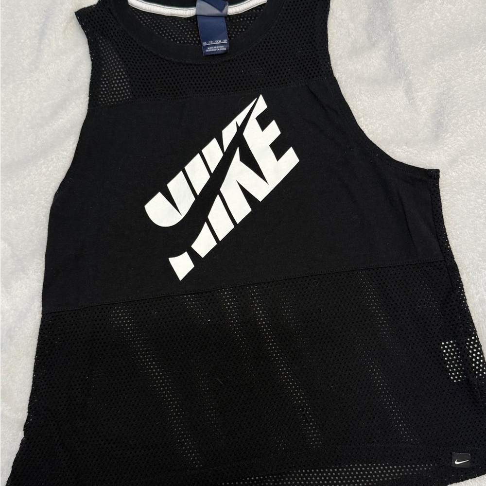 Nike Black and White Mesh Tank